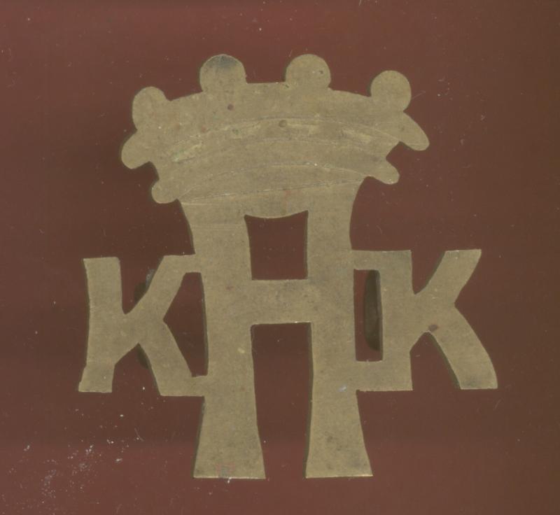 South African Kitchener's Horse sheet brass Boer War slouch hat badge