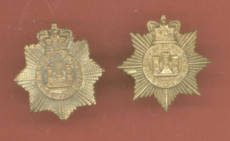 The Devonshire Regiment Victorian Or's collar badges