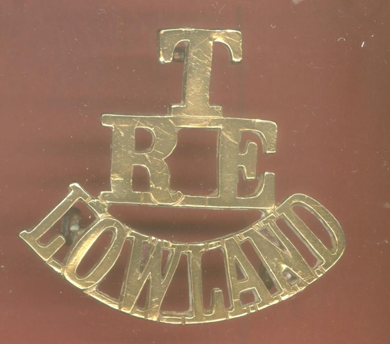 Scottish T / RE / LOWLAND WW1 shoulder title
