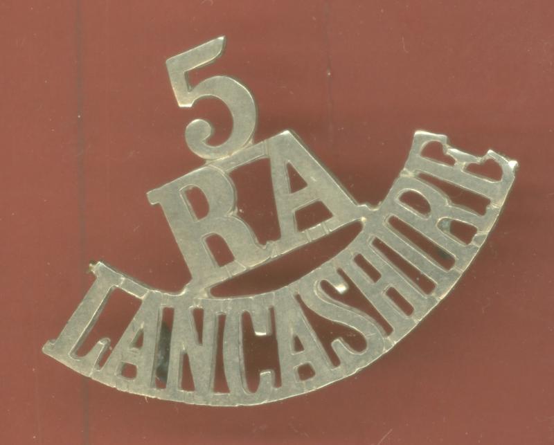 5 / RA / LANCASHIRE Edwardian shoulder title