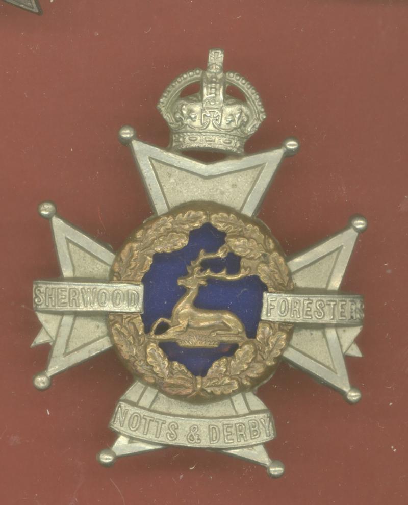 VB The Sherwood Foresters Derby Regt. Edwardian Officer's Cap / Glengarry badge