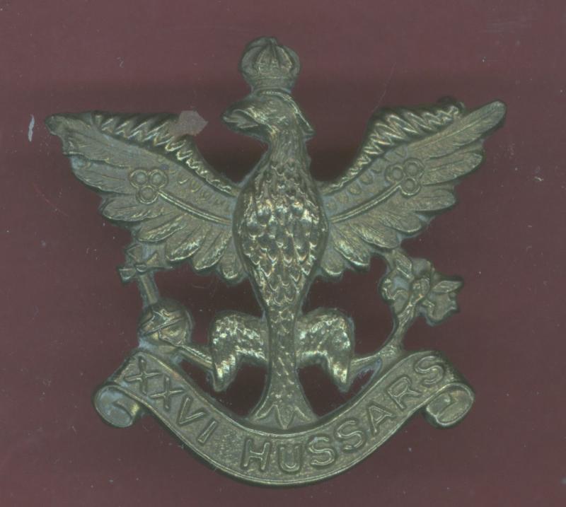 26th Hussars WW2 OR's cap / collar badge