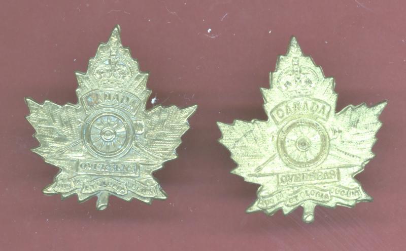 Canadian Field Artillery WW1 CEF collar badges