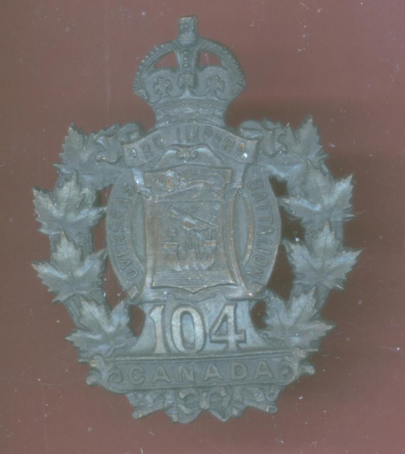 Canadian 104th Sussex New Brunswick Bn. WW1 CEF Officer's  cap badge