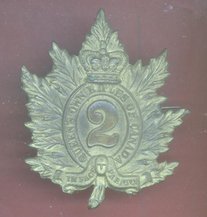 Canadian Militia 2nd Queen's Own Rifles of Canada Victorian  glengarry badge