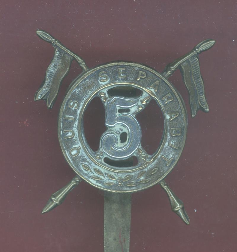 5th Royal Irish Lancers WW1 Indian made cap badge