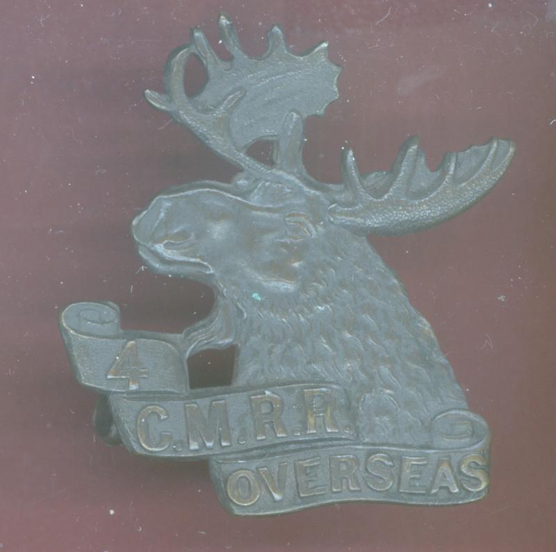 4th Canadian Mounted Rifles Regt WW1 CEF cap badge