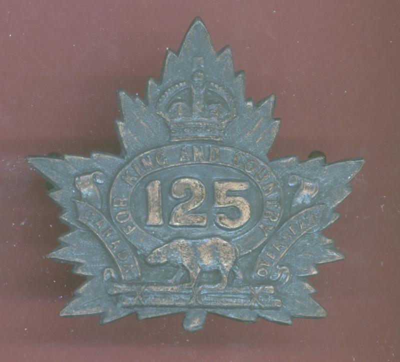 Canadian 125th Brantford, Ontario Bn. WW1 CEF cap badge
