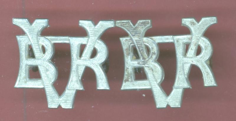 Indian Army B.V.R.  ,Bangalore Rifle Volunteers shoulder titles.