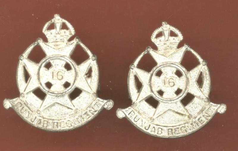Indian Army. 16th Punjab Regiment Officer’s collar badges