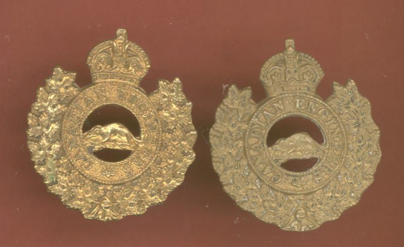 WW1 Canadian Engineers CEF collar badges
