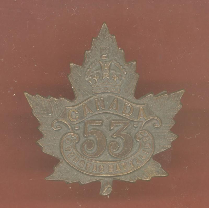 Canadian 53rd (Prince Albert, Saskatchewan) Bn. WW1 CEF cap badge