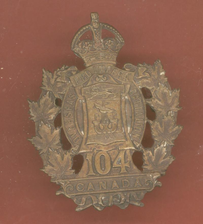 Canadian 104th Sussex New Brunswick Bn. WW1 CEF  cap badge