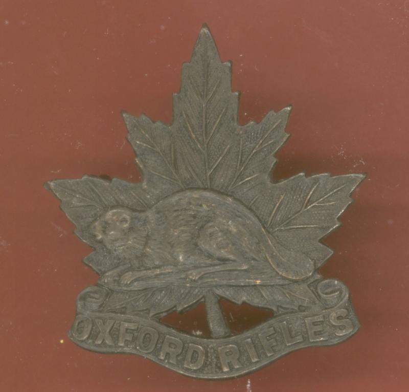 Canadian The Oxford Rifles 1925 Cap Badge