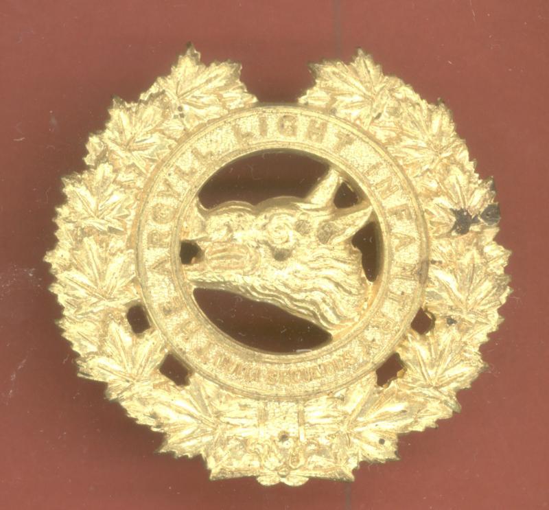 Canadian The Argyll Light Infantry Cap Badge, 1923 issue