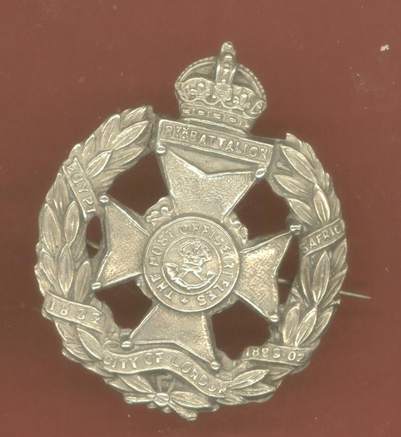 8th Bn.City of London Regt.Post Office Rifles OR's cap badge