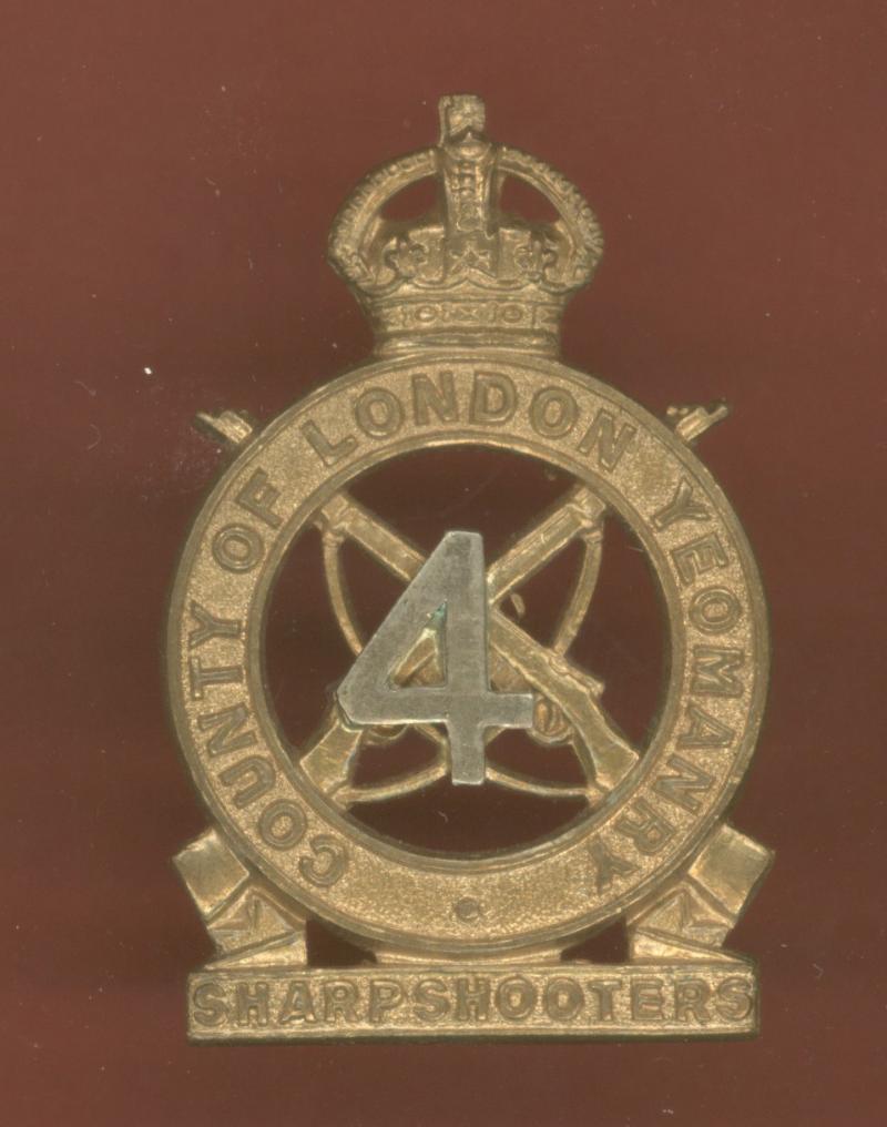 4th County of London Yeomanry (Sharpshooters) cap badge