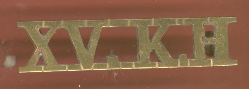 XV KH 15th King's Royal Hussars WW1 Officer's shoulder title