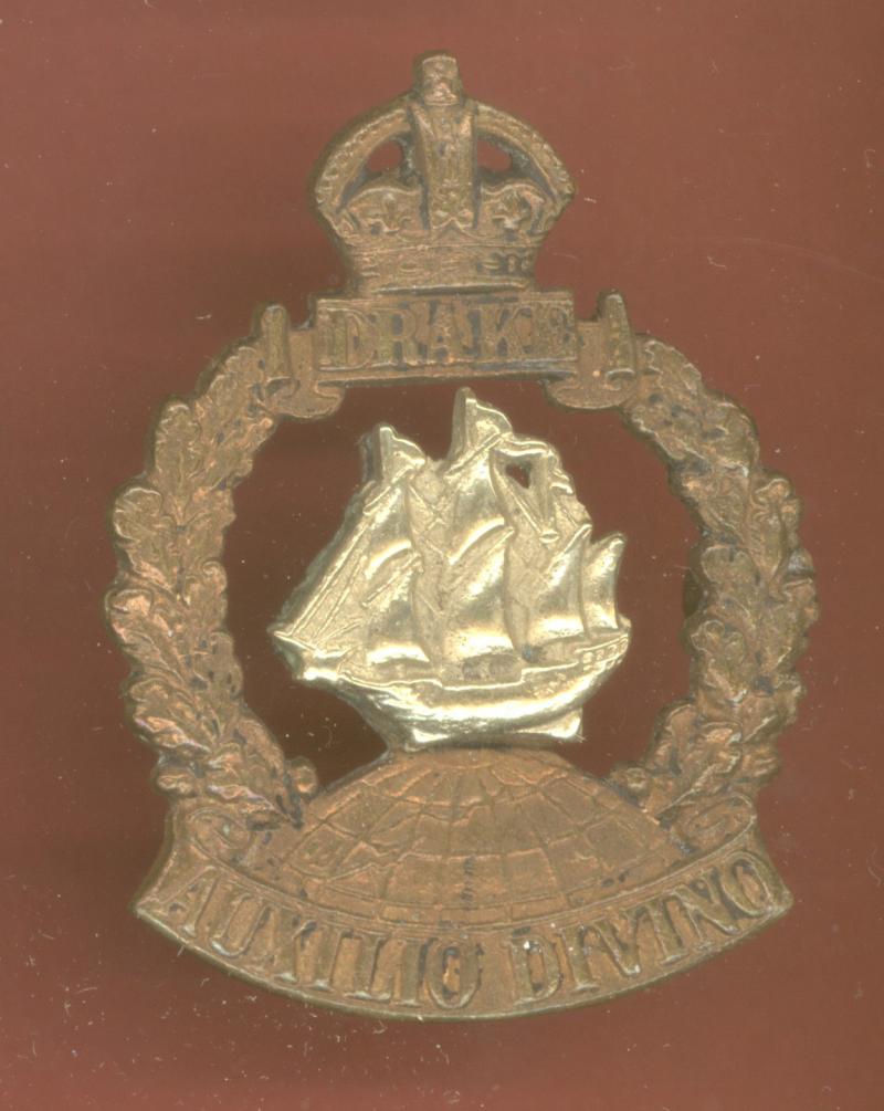 1st Drake Bn. Royal Naval Division WW1 cap badge