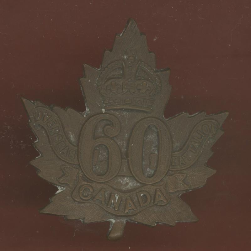 Canadian 60th Montreal Bn. WW1 CEF cap badge