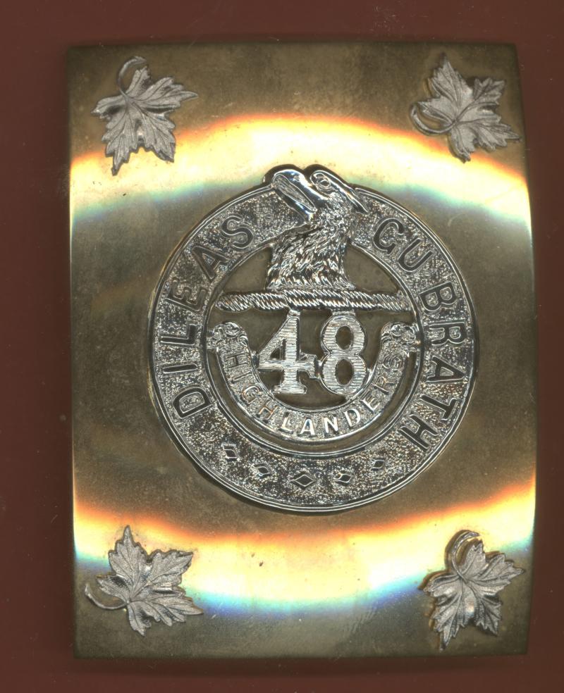 Canadian Militia 48th Highlanders Officer's Shoulder belt plate