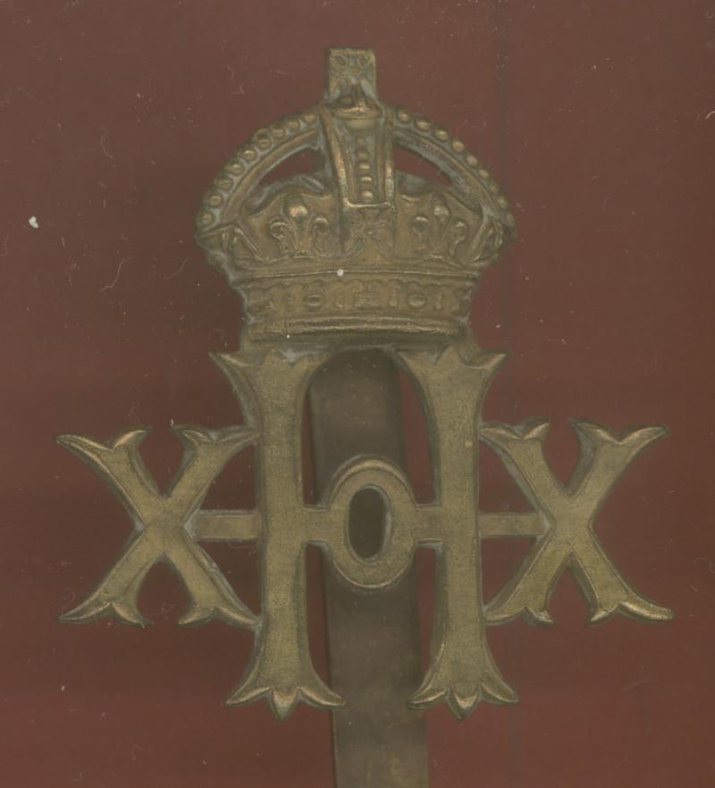 20th Hussars WW1 OR's cap badge