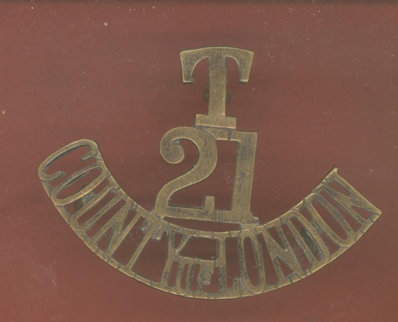T / 21 / COUNTY of LONDON WW1 shoulder title
