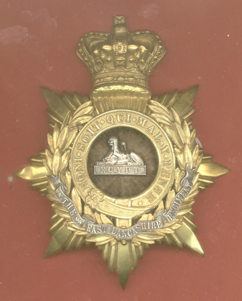 East Lancashire Regiment Victorian Officer's helmet plate