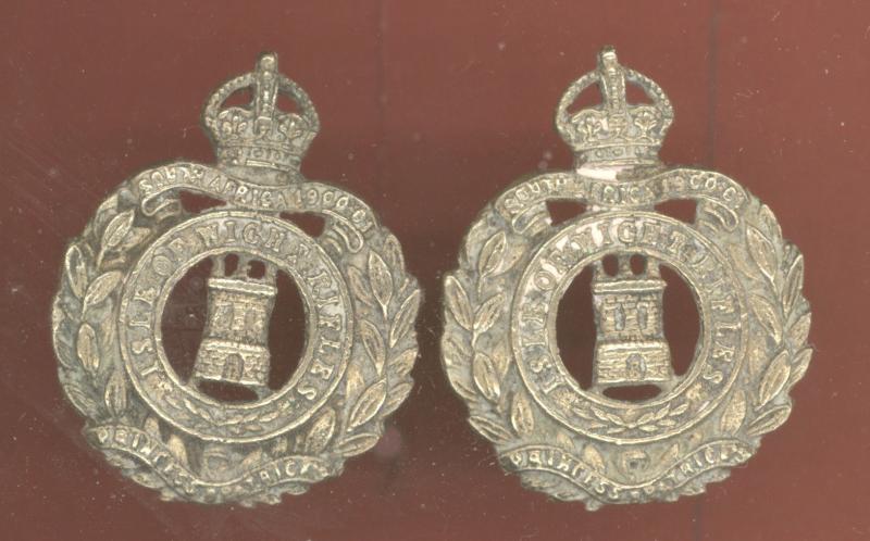 8th Bn. Hampshire Regt., Isle of Wight Rifles Officer's collar badges