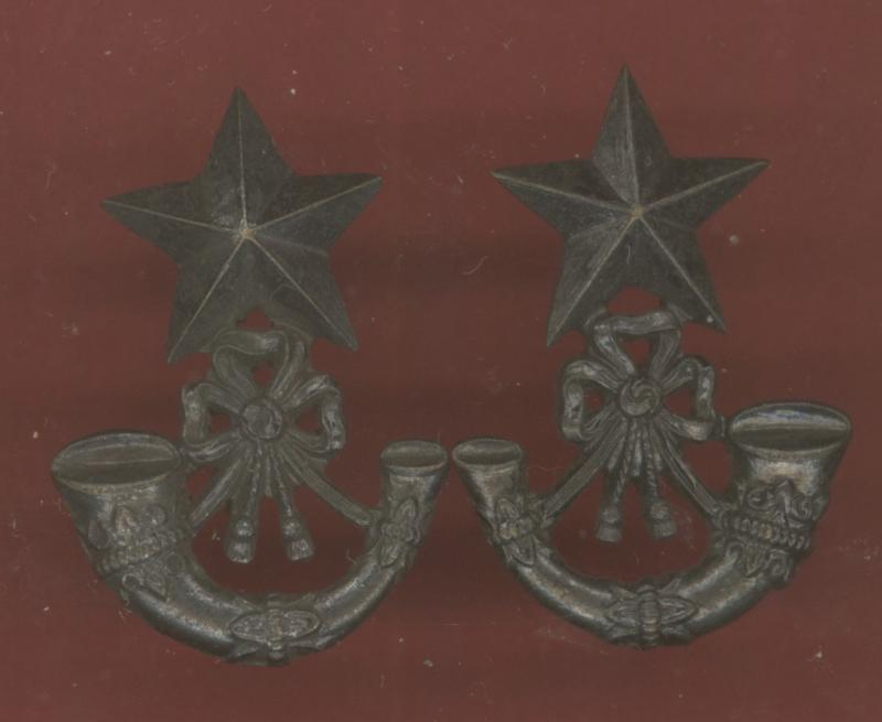 Cameronians Scottish Rifles Edwardian Officer's collar badges
