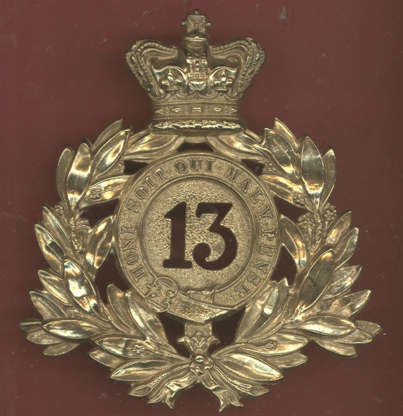 13th Somerset Regiment of Foot NCOs shako plate c.1869-78