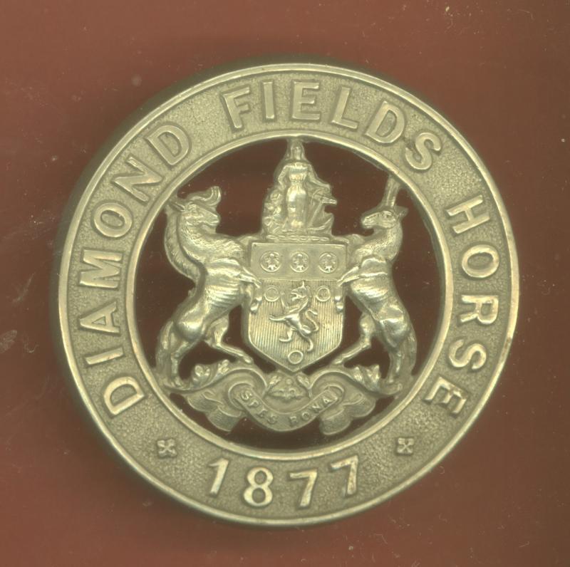 South African Diamond Field Horse Victorian helmet plate centre  badge