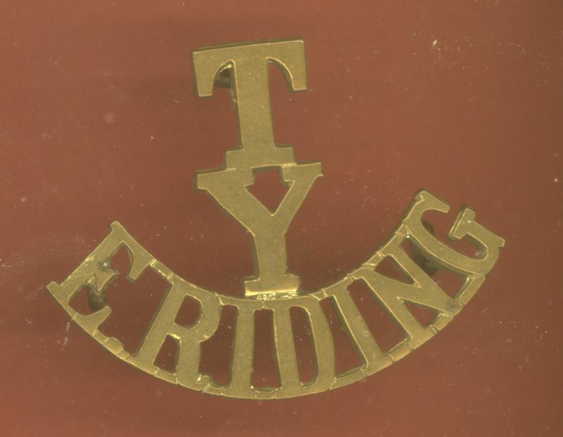T / Y / E.RIDING East Riding of Yorkshire Yeomanry WW1 shoulder title