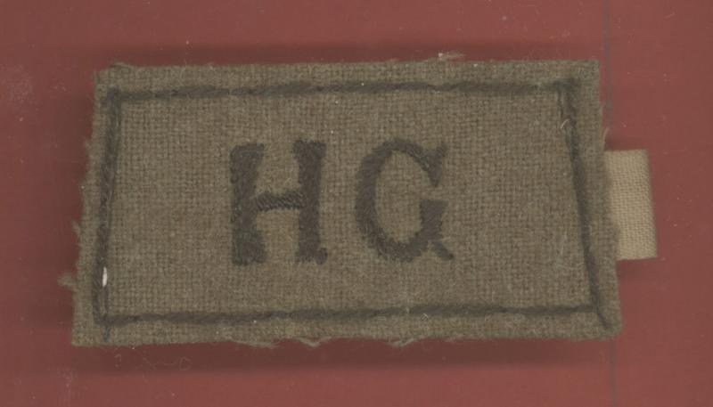 H.G. Home Guard WW2 slip on shoulder title