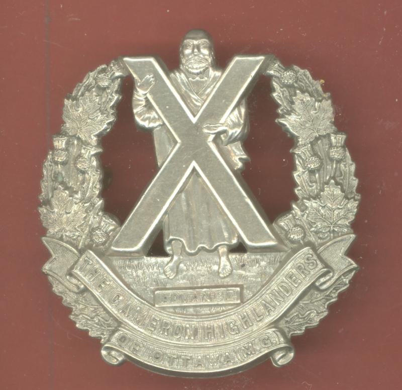 Canadian The Cameron Highlanders of Ottawa (M.G.) glengarry badge