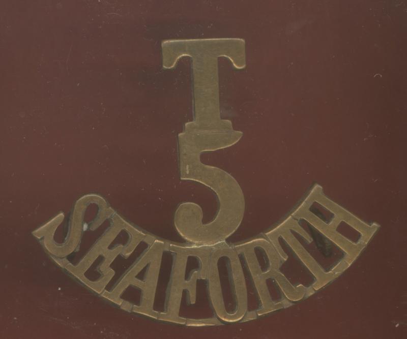 Scottish T / 5 / SEAFORTH 5th Bn. Seaforth Highlanders WW1 shoulder title