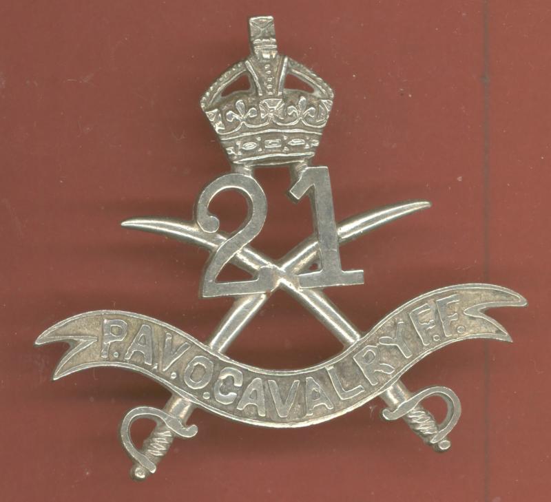 Indian Army. 21st P.A.V.O.C. Daly's Horse Officer's helmet badge.