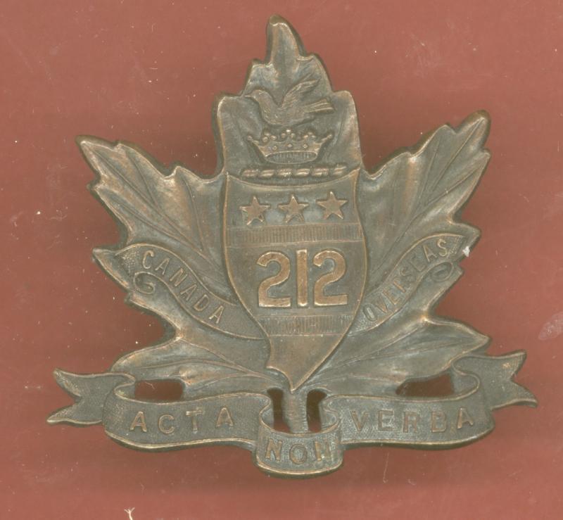 Canadian 212th Winnipeg Americans Bn. WW1 CEF cap badge
