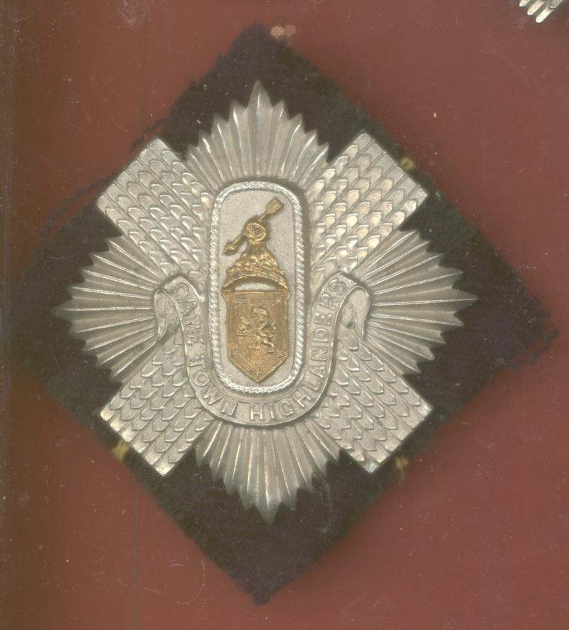 South African Cape Town Highlanders helmet plate circa 1902-20