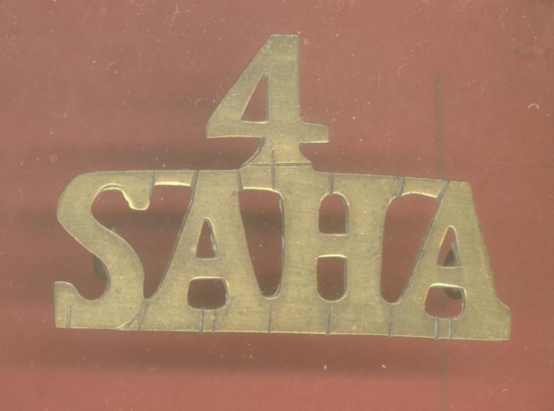 4 / SAHA South African Heavy Artillery WW1 shoulder title