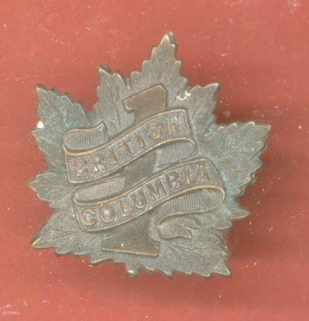 Canadian 7th Infantry Battalion 1st British Columbia WW1 CEF Officer collar badge