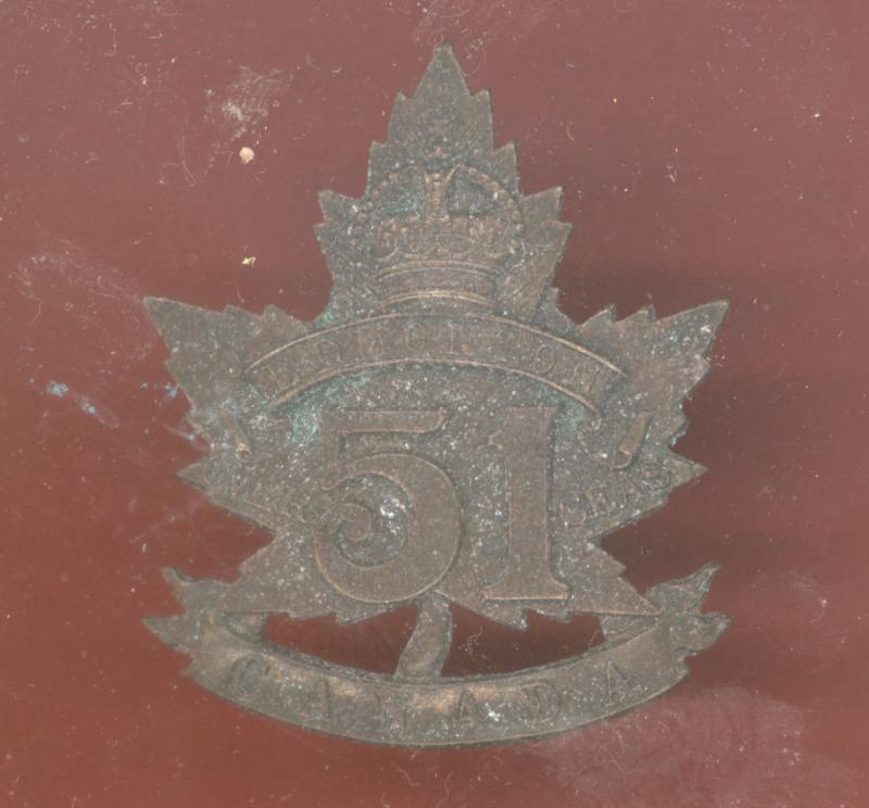 Canadian 51st Edmonton Bn. WW1 CEF cap badge