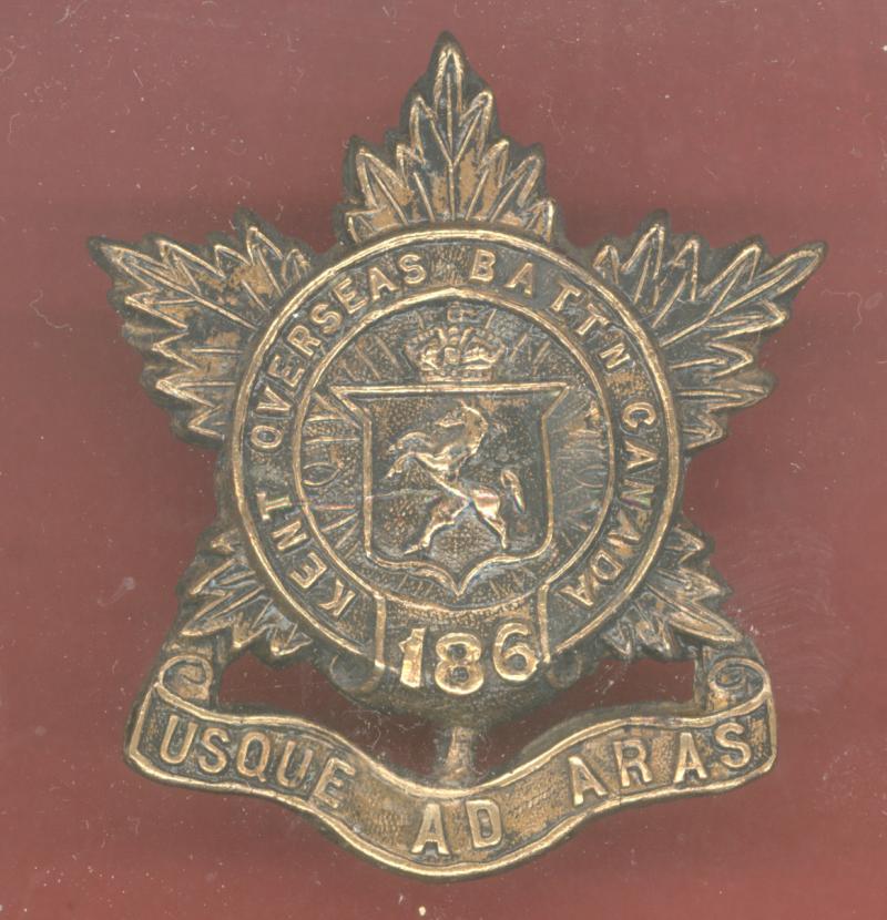 Canadian 186th Chatham, Ontario Bn. WW1 CEF cap badge