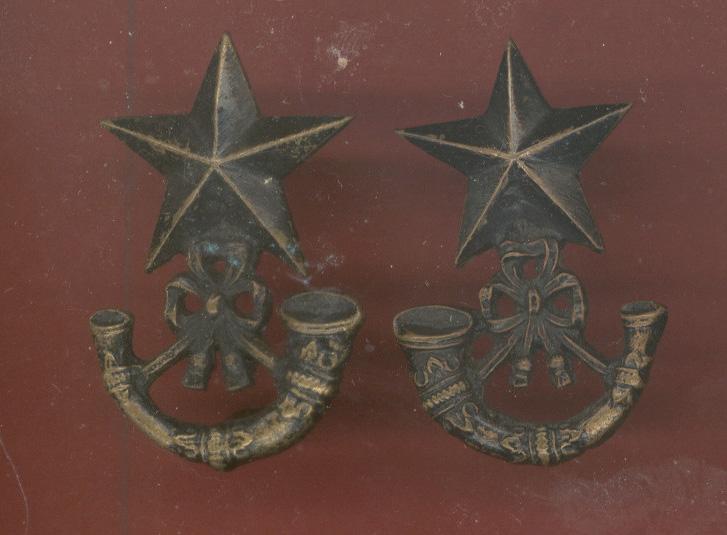 Cameronians Scottish Rifles Edwardian Officer's collar badges