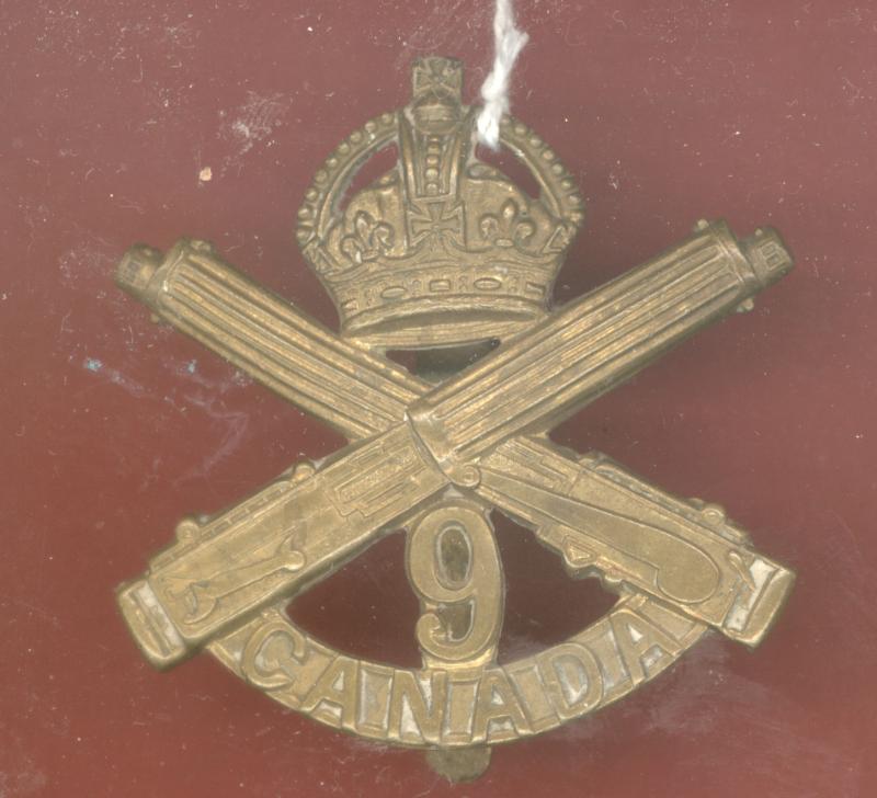 Canadian 9th Machine Gun Company CEF WW1 cap badge