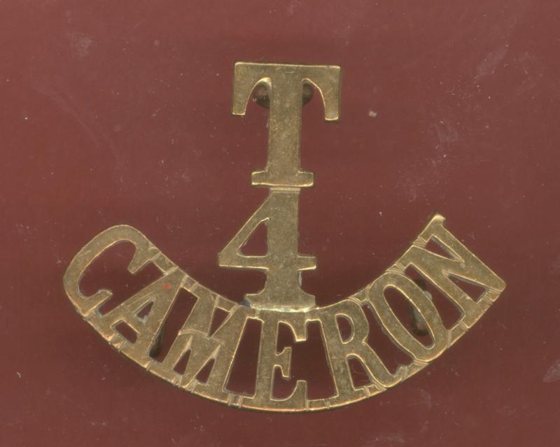 T / 4 / CAMERON Territorial WW1 shoulder title