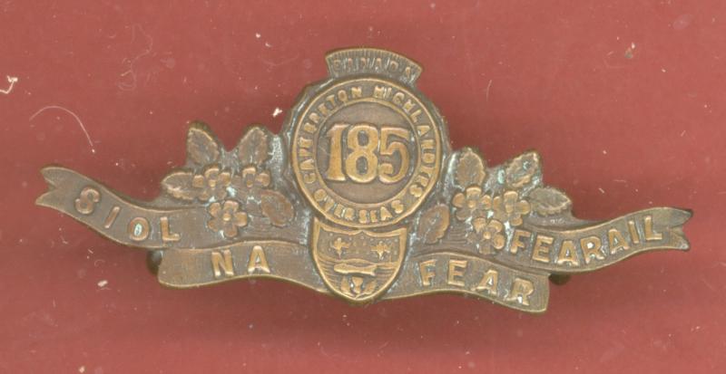 Canadian 185th Nova Scotia Highlanders (Cape Breton Highlanders) Bn. WW1 CEF shoulder title
