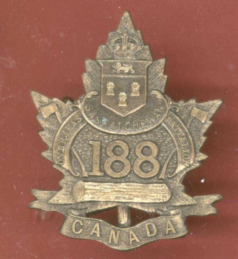 Canadian 188th Prince Albert, Saskatchewan Bn. WW1 CEF cap badge