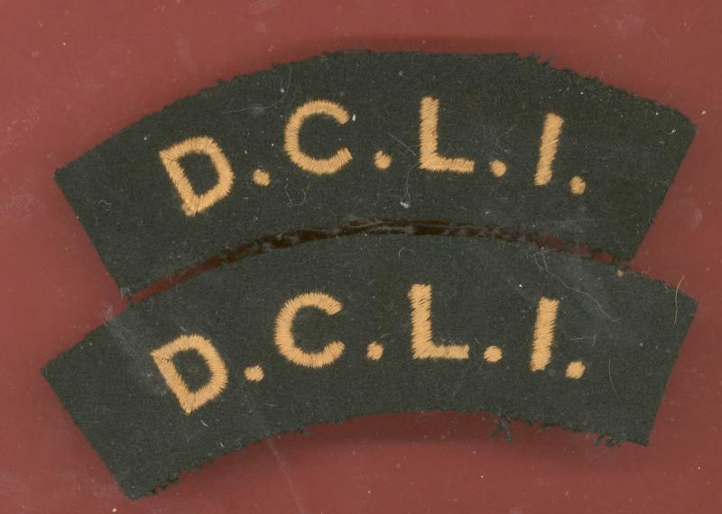 D.C.L.I. Duke of Cornwall's Light Infantry cloth shoulder titles