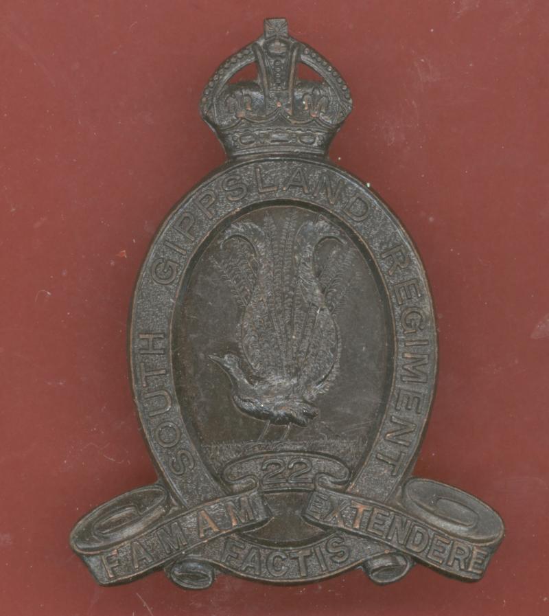 Australia 22nd Infantry Battalion (South Gippsland Regiment) Slouch Hat / Cap Badge